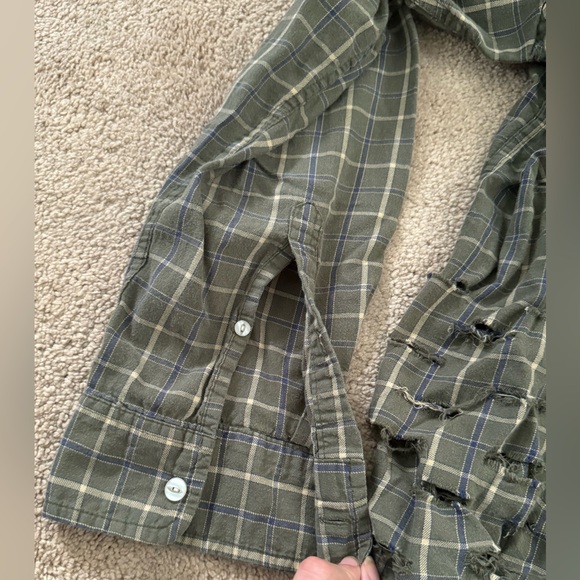 Distressed Plaid Button Up - Picture 4 of 4